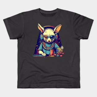 Cool bunny as DJ with broken sunglasses Kids T-Shirt